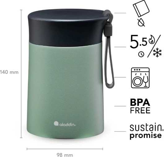 Aladdin Bistro Thermavac™ Nerezová vakuová jídelní termoska 400 ml, šalvějová