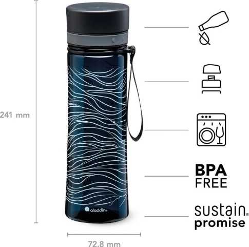Aladdin Aveo Láhev na vodu, 600 ml, Deep Navy Print