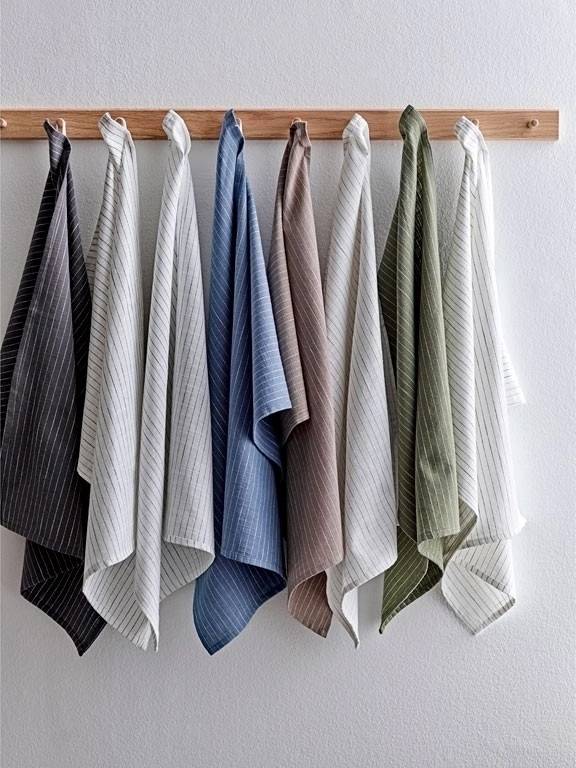 Södahl Kuchyňská utěrka z organické bavlny 50x70 line taupe/white (2 ks)