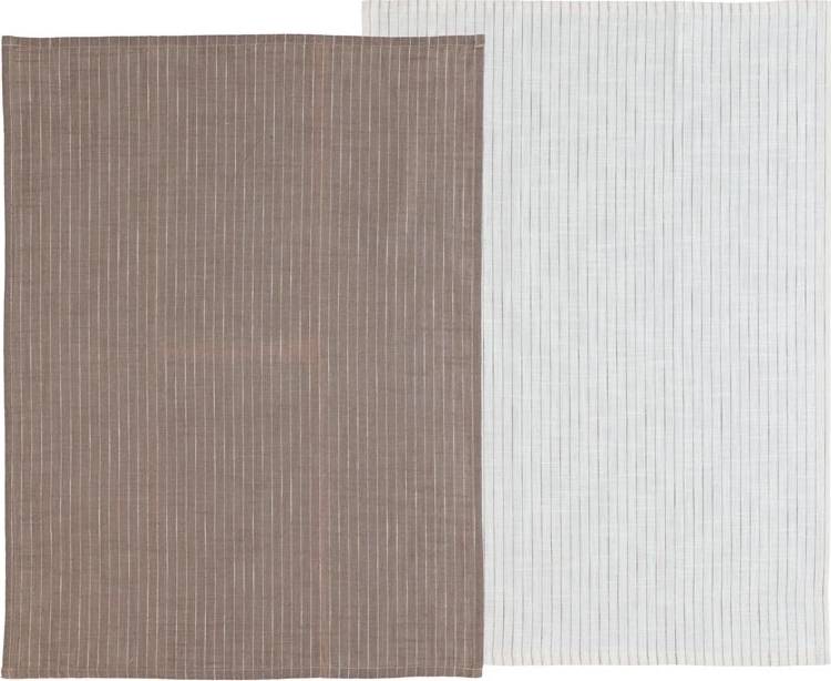 Södahl Kuchyňská utěrka z organické bavlny 50x70 line taupe/white (2 ks)