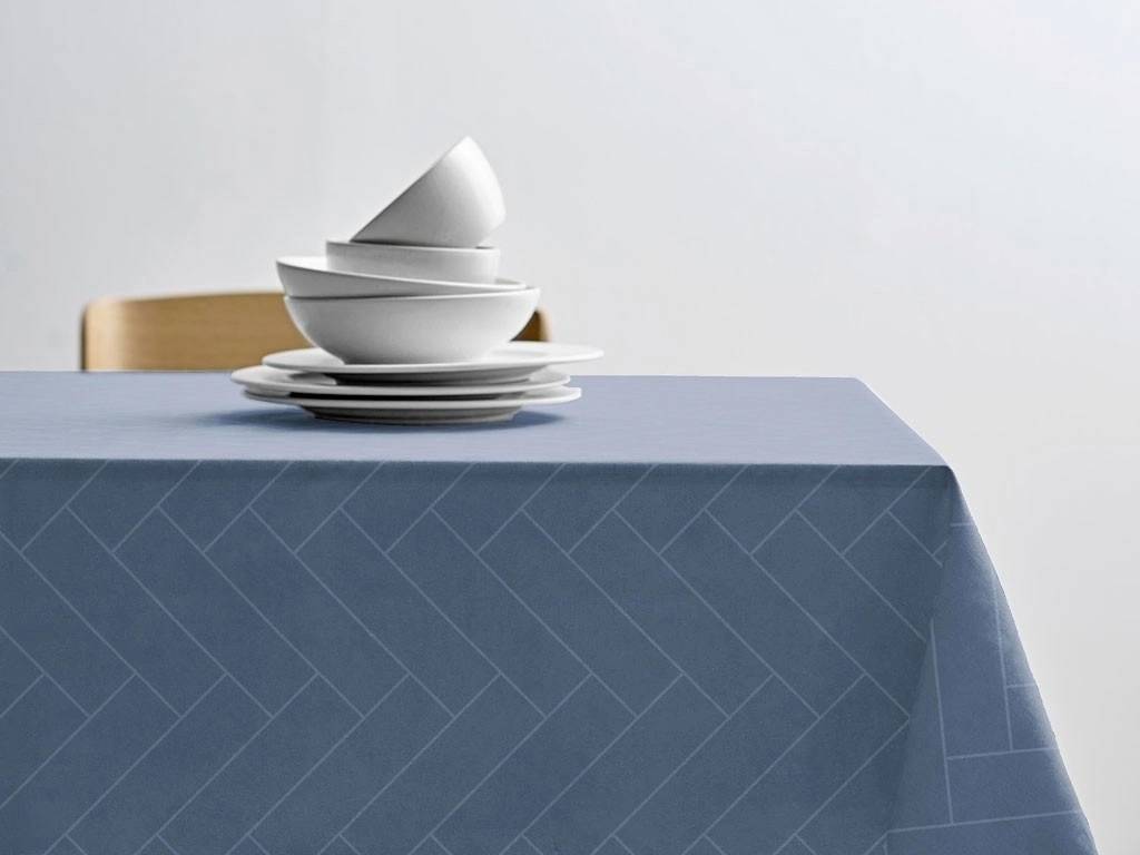 Södahl Kuchyňský ubrus 140x220 tiles damask sky blue