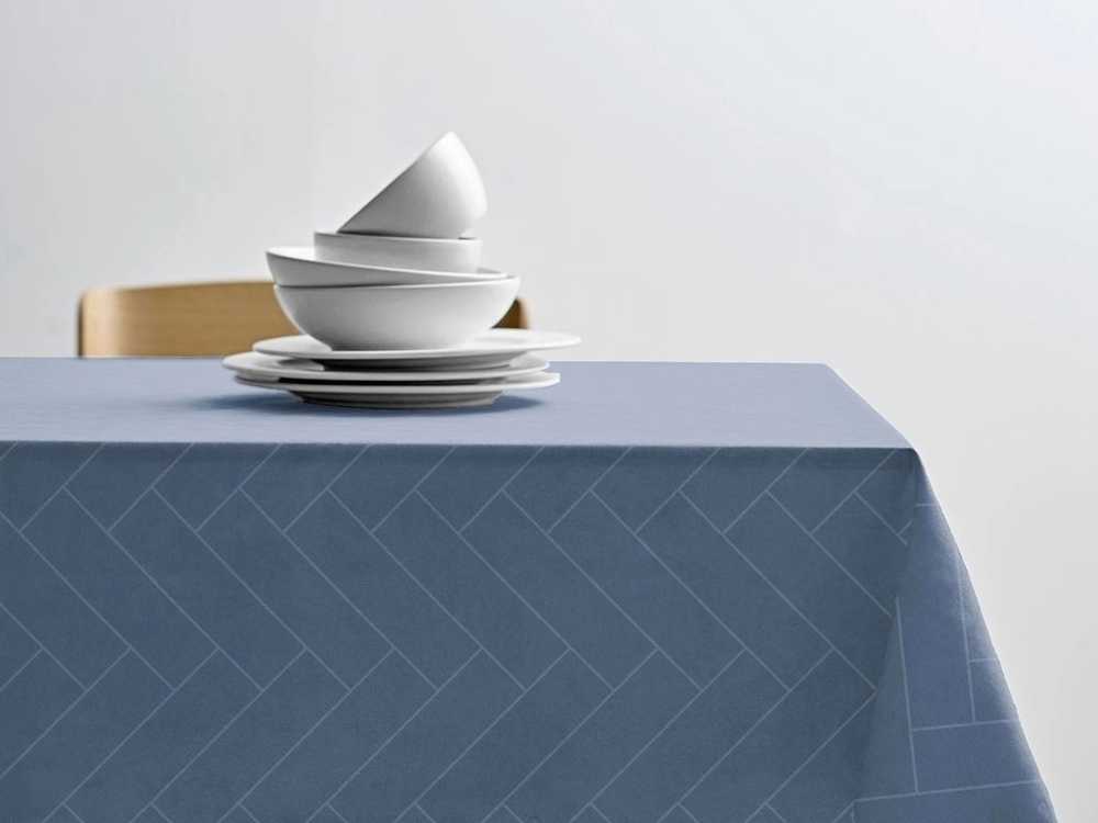 Södahl Akrylový ubrus s protiskluzovou úpravou 140 cm (role 20m) tiles sky blue