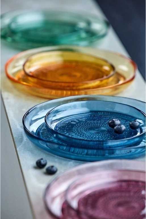 Bitz Skleněný desertní talíř kusintha 18 cm green