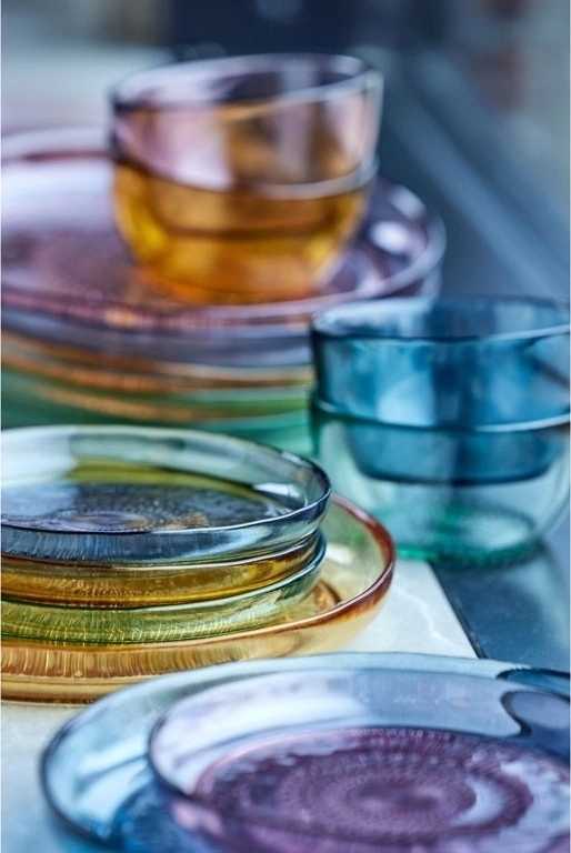 Bitz Skleněný desertní talíř kusintha 18 cm green