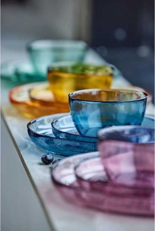 Bitz Skleněný desertní talíř kusintha 18 cm green