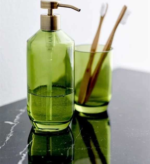 Södahl Dávkovač mýdla do koupelny vintage green glass