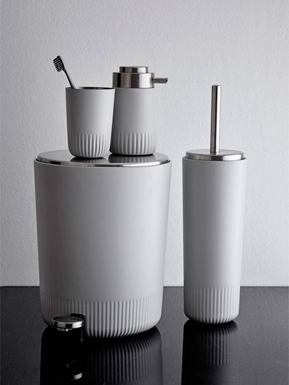 Södahl Koupelnový pedálový koš plissé light grey 5l