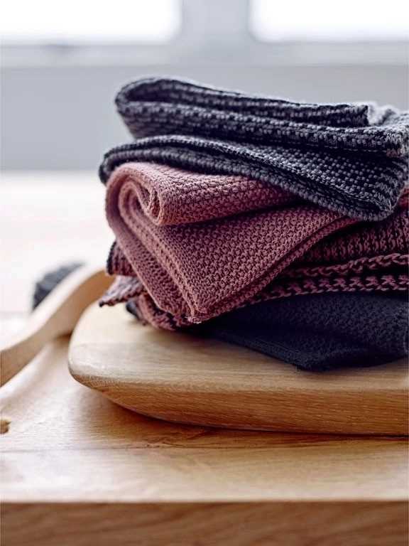 Södahl Kuchyňská utěrka na nádobí z organické bavlny 30x30 mix kitchen knit black/grey (2 ks)