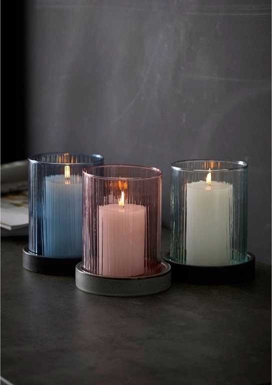 Bitz Svícen s led svíčkou s časovačem 17 cm green