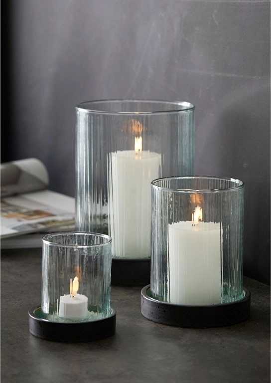 Bitz Svícen s led svíčkou s časovačem 17 cm green