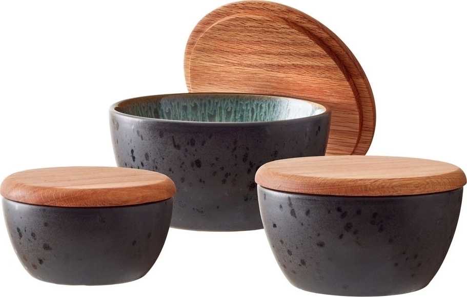 Bitz Sada úložných misek s víkem black/green (3 ks)