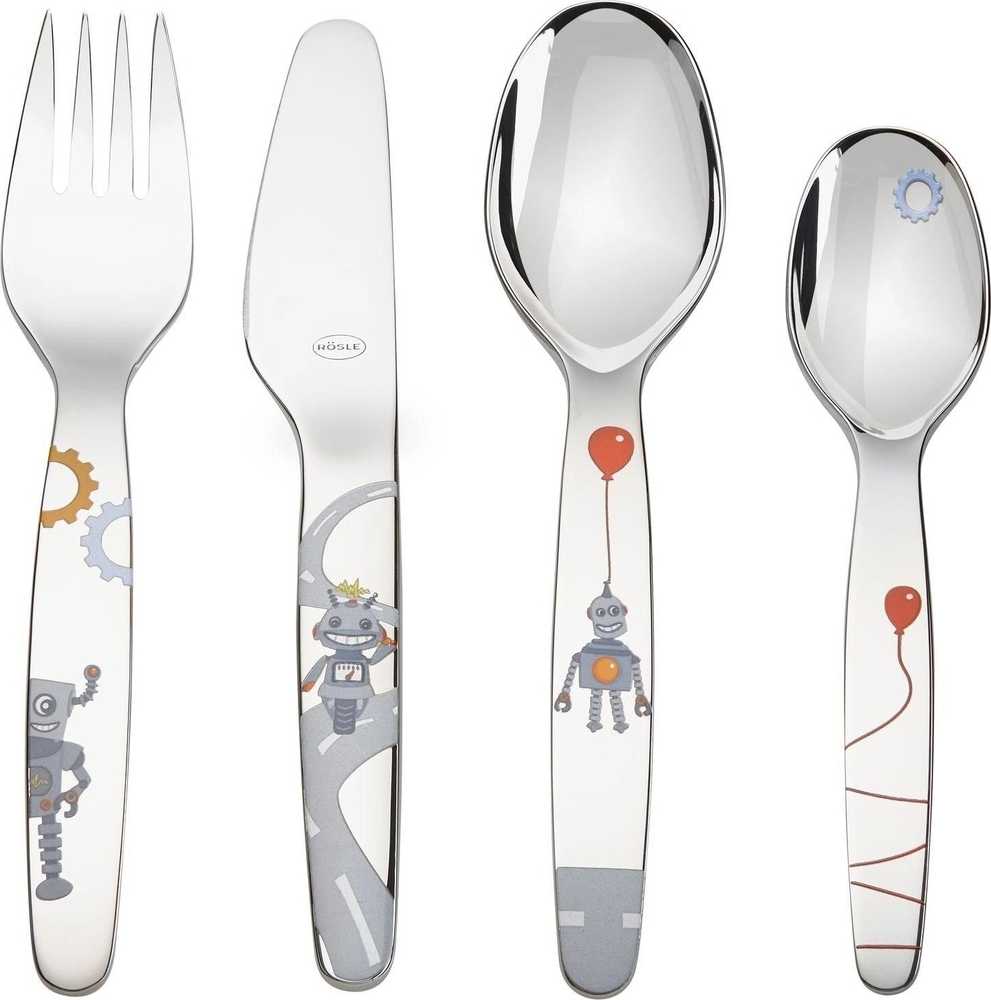 Rösle Dětský příbor malý robot, 4 ks