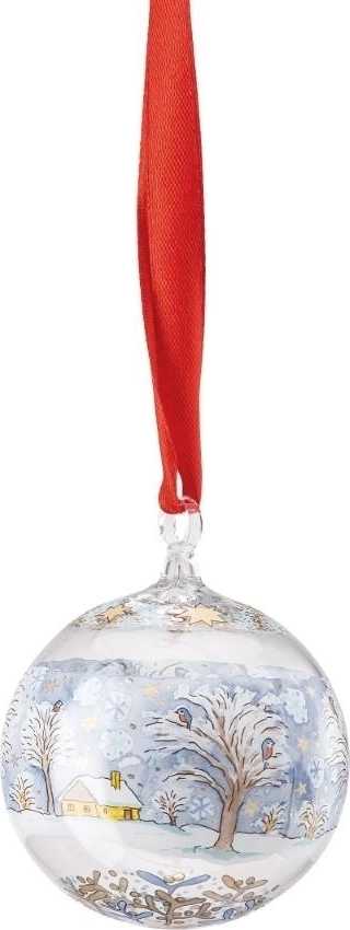 Rosenthal Skleněná ozdoba na stromeček Koule, Štědrý večer, Ø6 cm