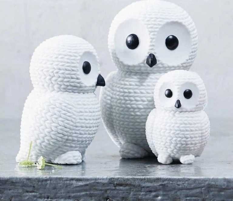 Rosenthal Moderní dekorace sova Sněhurka, Pets, velká, 10,5 cm