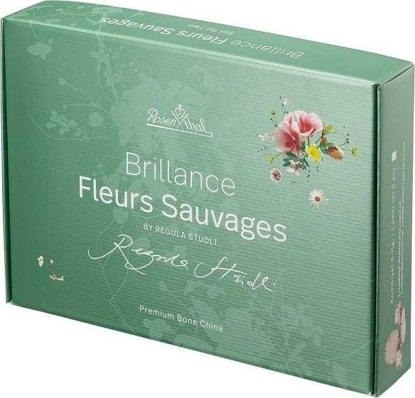 Rosenthal Brillance Fleurs Sauvages Dárková sada porcelánu, hrnky, talíře, 6 ks