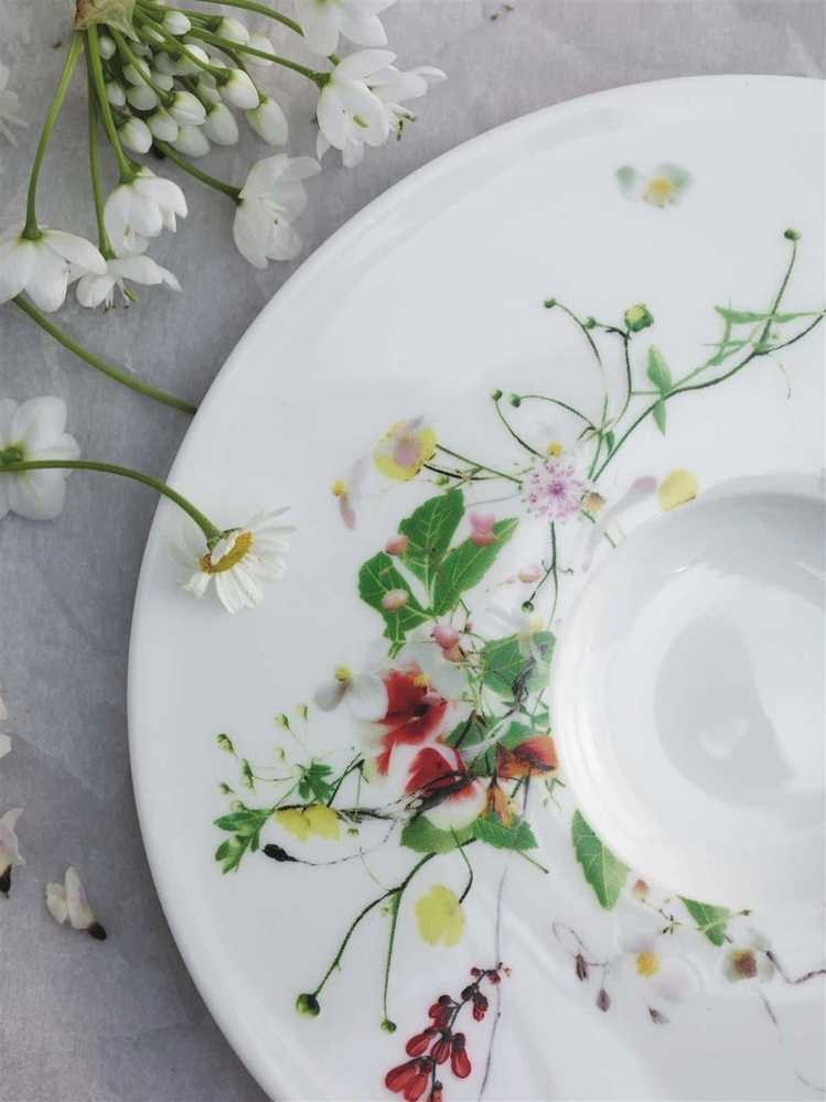 Rosenthal Brillance Fleurs Sauvages Dárková sada porcelánu, hrnky, talíře, 6 ks
