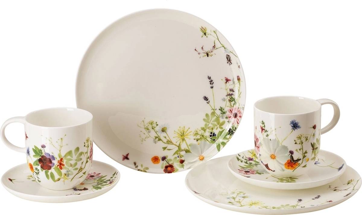 Rosenthal Brillance Grand Air Sada porcelánu hrnky / talíře, 6 ks