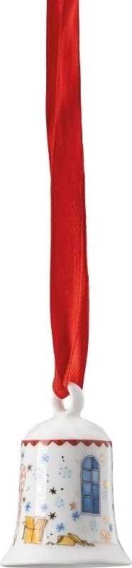 Rosenthal Štědrý večer Porcelánový mini zvonek motiv U krbu, 5 cm
