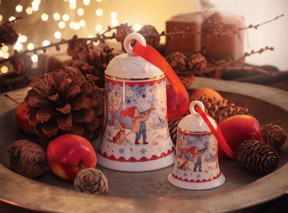 Rosenthal Štědrý večer Porcelánová ozdoba na stromeček Zvonek, 7 cm