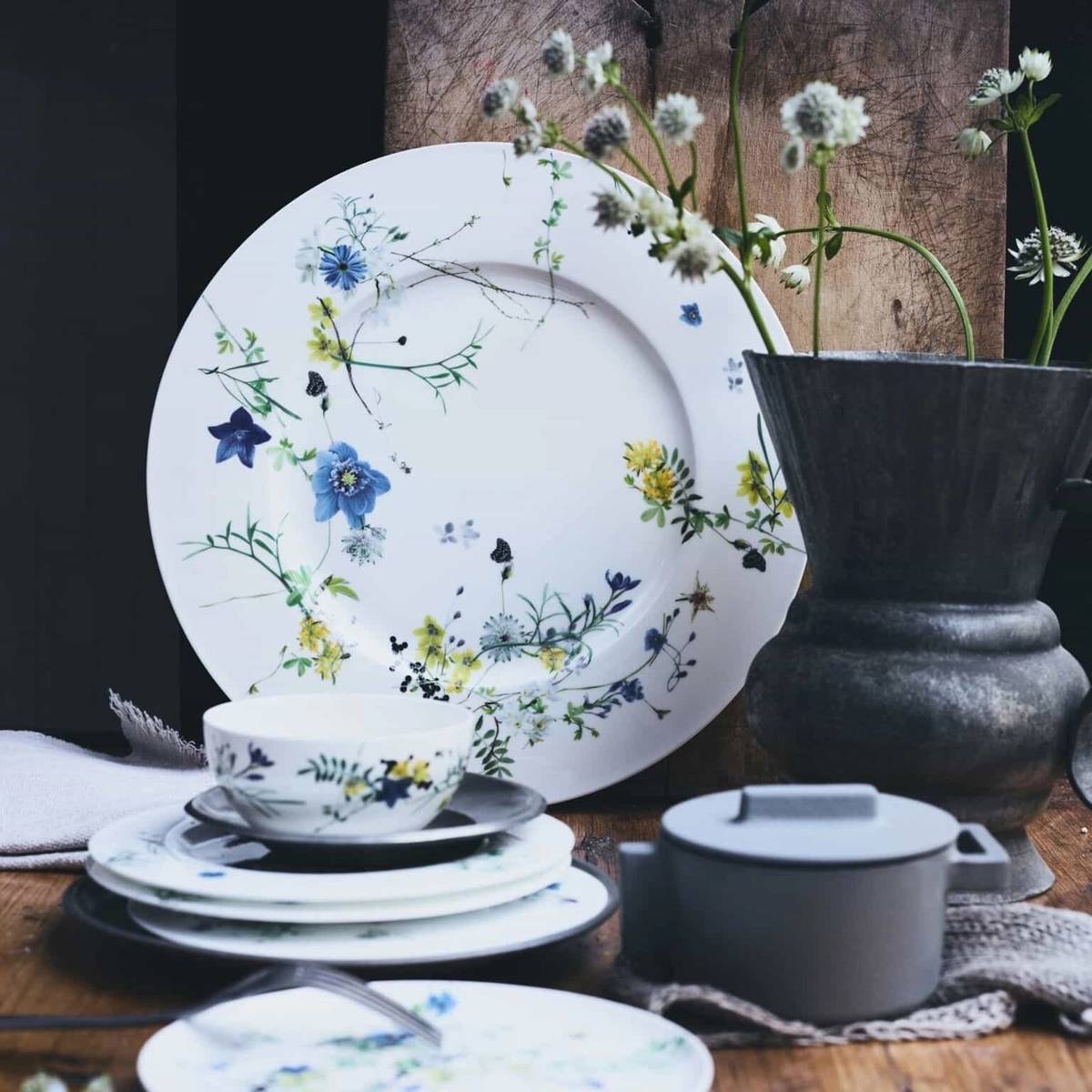 Rosenthal Brillance Fleurs des Alpes Podšálek k hrnečku na cappuccino / čaj, 16 cm