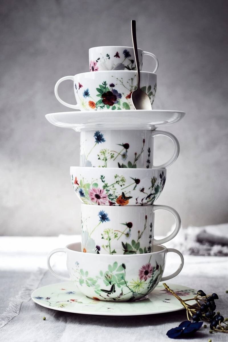 Rosenthal Brillance Fleurs Sauvages Podšálek k hrnečku na cappuccino / čaj, 16 cm