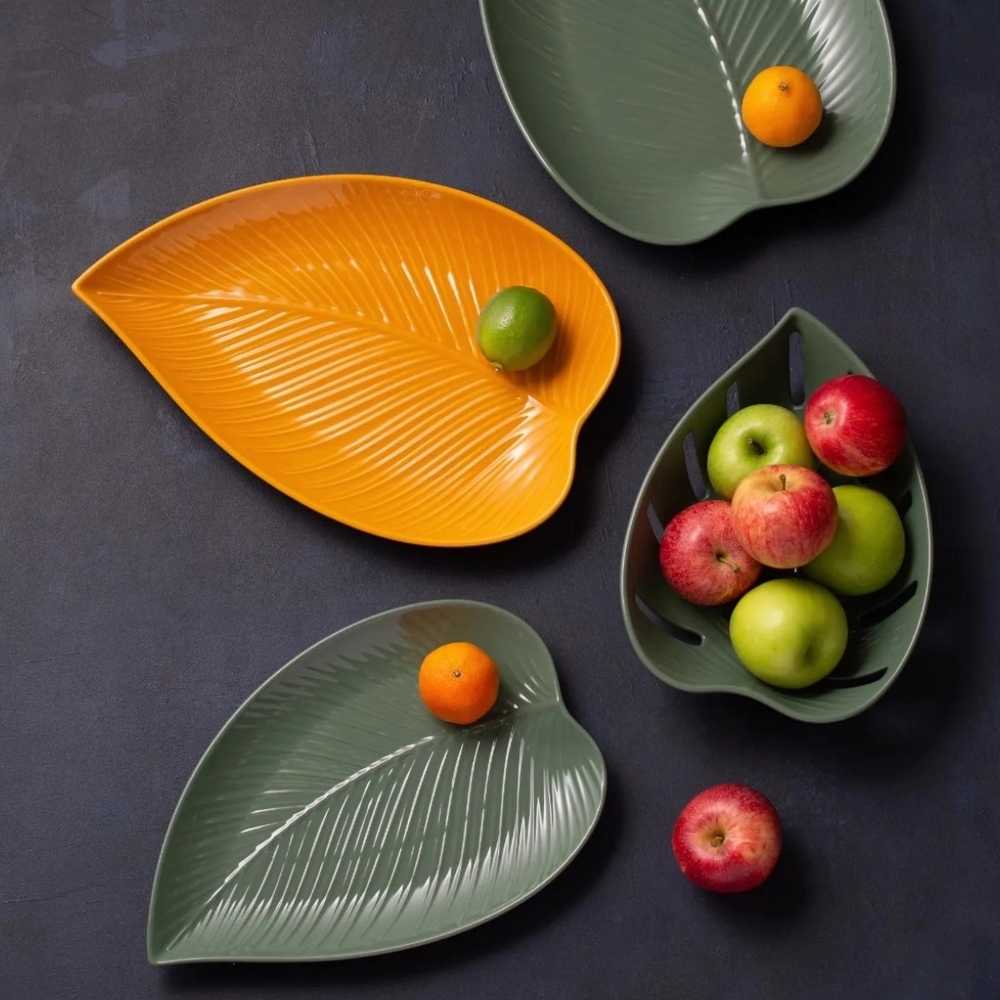 Mason Cash In the Forest Servírovací talíř ve tvaru listu, oranžový