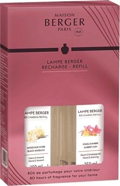 Maison Berger Paris Náplně do katalytických lamp: Černá Angelika 250 ml + Ambrové slunce 250 ml
