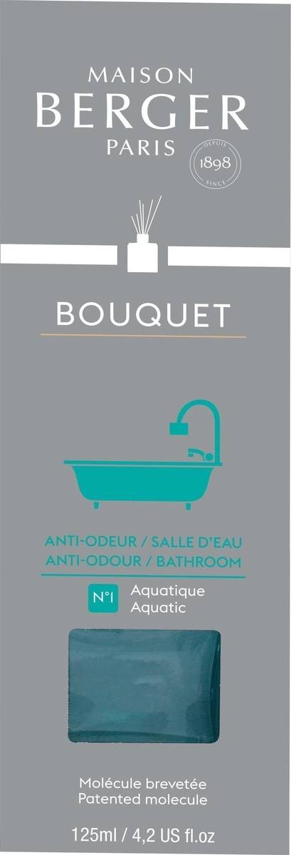 Maison Berger Paris Aroma Difuzér Cube, Proti zápachu z koupelny – Aquatic vůně, 125 ml