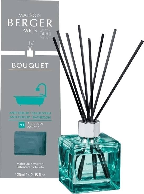 Maison Berger Paris Aroma Difuzér Cube, Proti zápachu z koupelny – Aquatic vůně, 125 ml