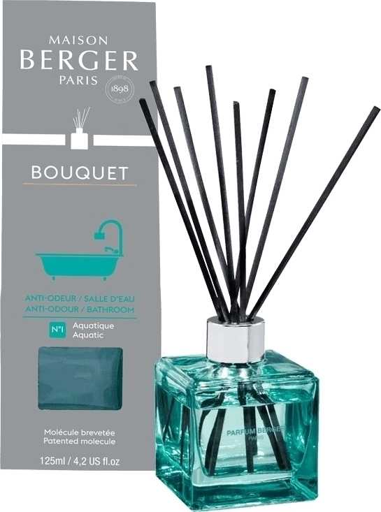 Maison Berger Paris Aroma Difuzér Cube, Proti zápachu z koupelny – Aquatic vůně, 125 ml