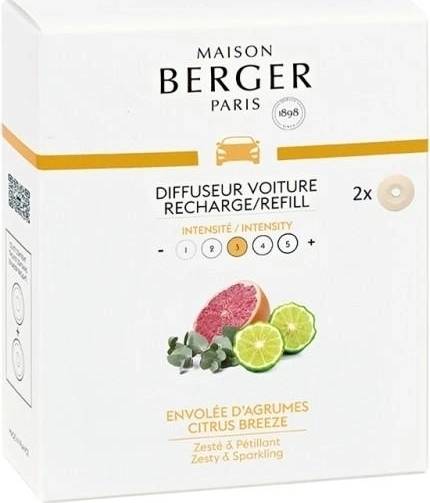 Maison Berger Paris Keramická náplň vůně do auta Citrusový vánek, 2 ks