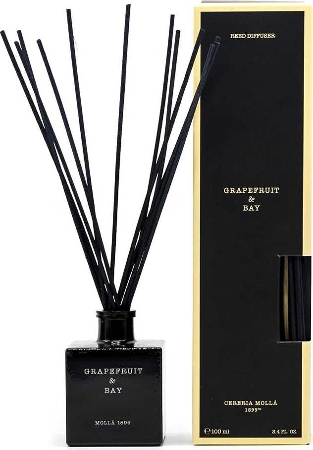 Cereria Mollá Aroma difuzér Grapefruit & Bay 0,1 l, černý