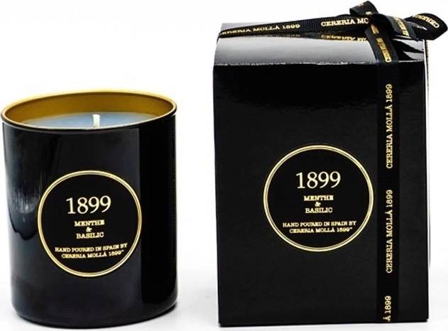 Cereria Mollá 1899 Vonná svíčka Menthe & Basilic, 230 g, black & gold