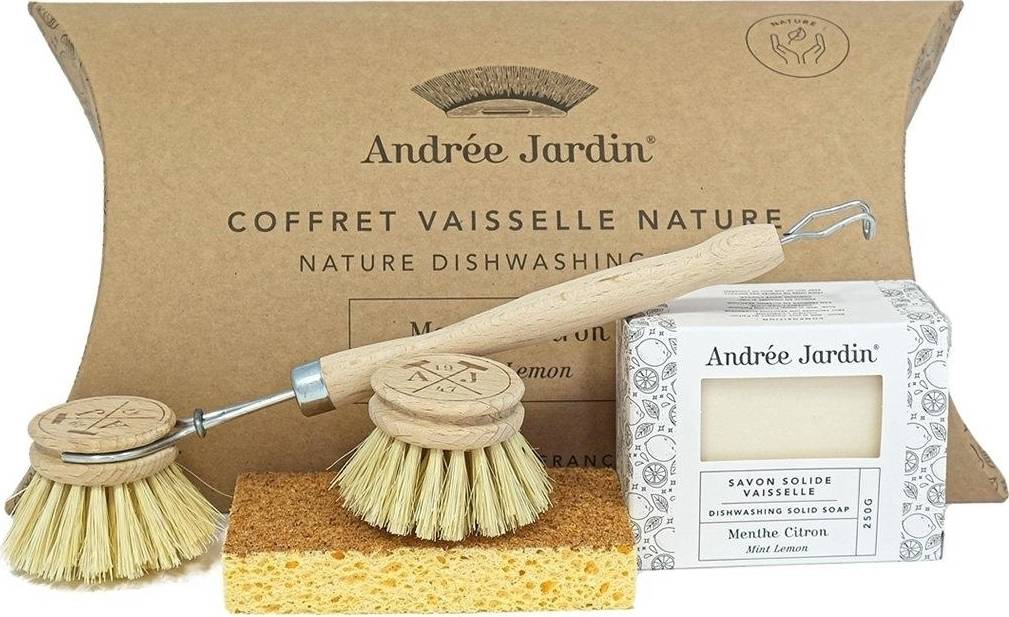 Andrée Jardin Sada na mytí nádobí zero waste, mýdlo máta / citrón