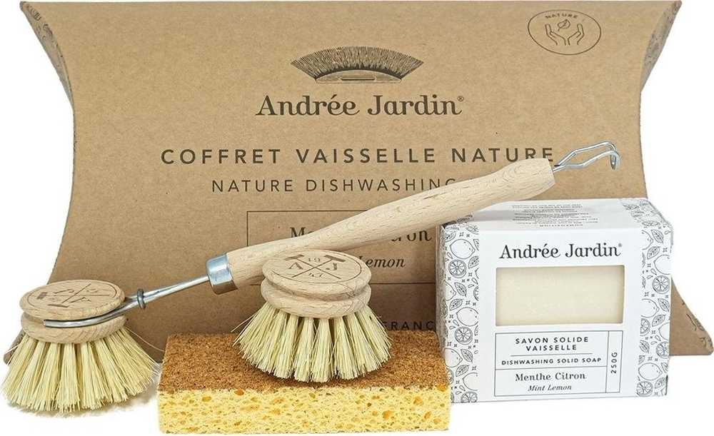 Andrée Jardin Sada na mytí nádobí zero waste, mýdlo máta / citrón