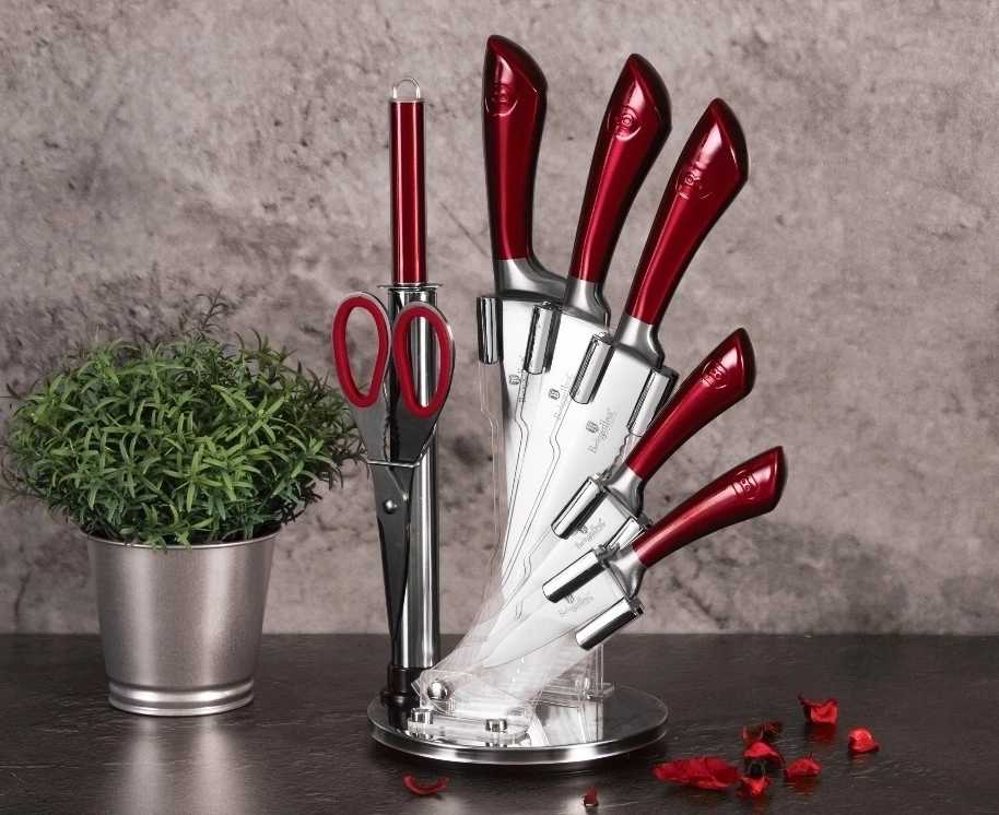 Berlingerhaus Sada nožů ve stojanu 8 ks nerez Burgundy Metallic Line 