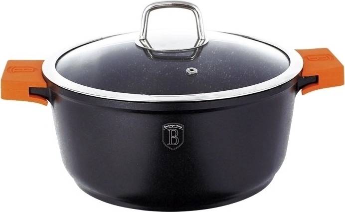 Berlingerhaus Kastrol s mramorovým povrchem a poklicí 20 cm Granit Diamond Line 