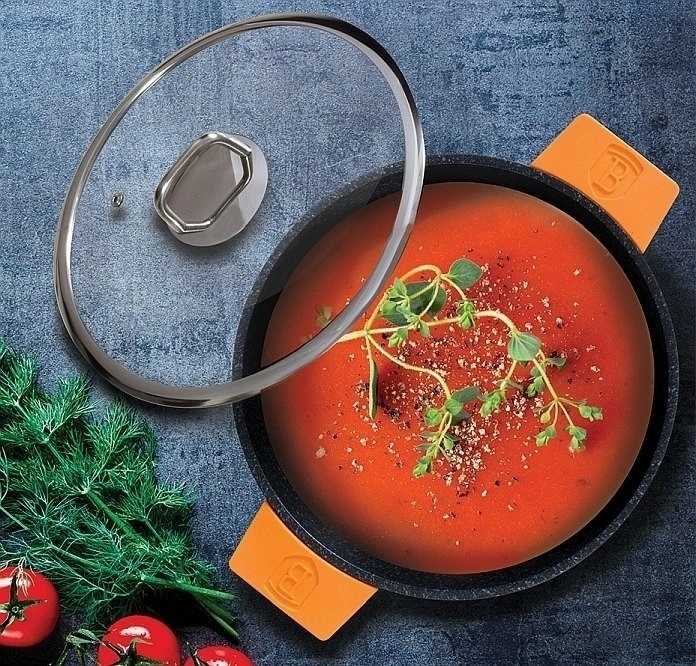 Berlingerhaus Kastrol s mramorovým povrchem a poklicí 20 cm Granit Diamond Line 