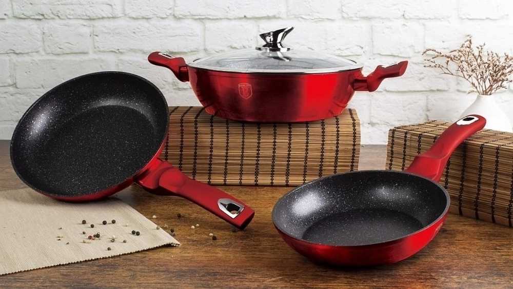 Berlingerhaus Pánev s mramorovým povrchem 30 cm Burgundy Metallic Line 