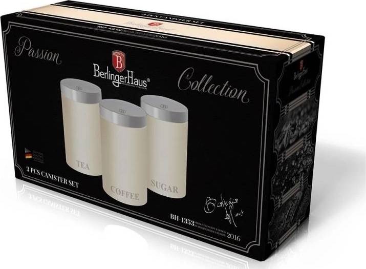 Berlingerhaus Dóza na potraviny sada 3 ks Cream Metallic Line 