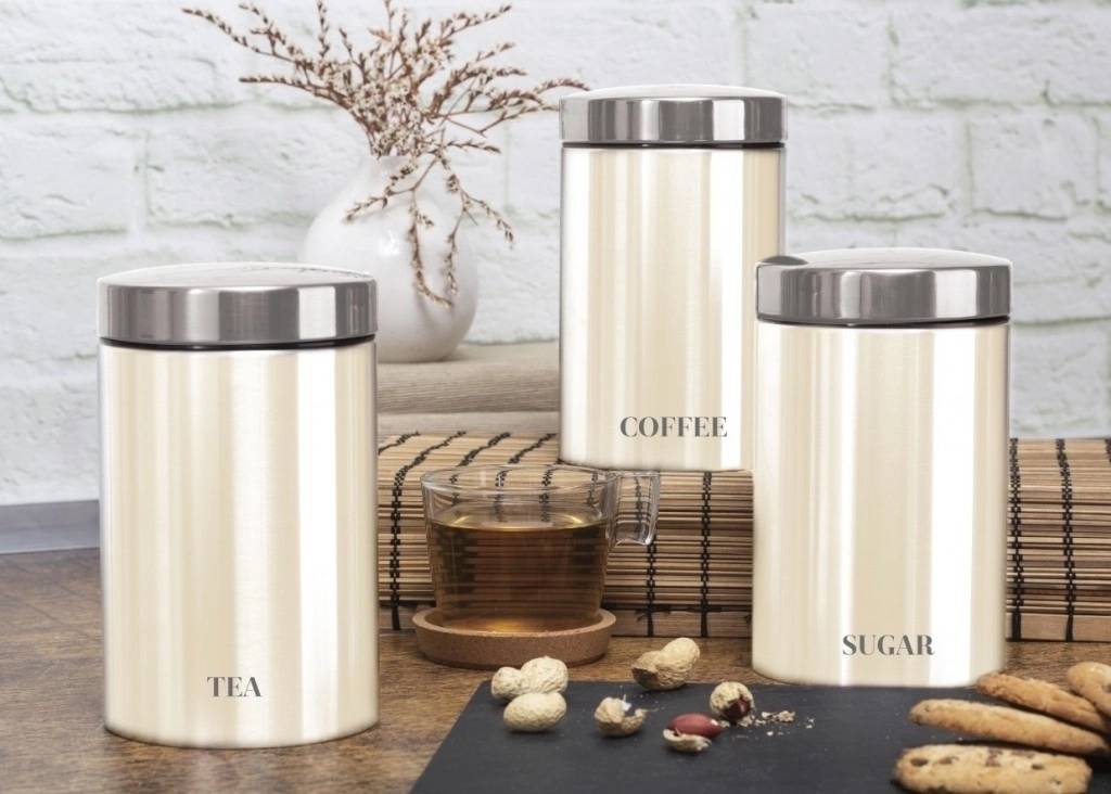 Berlingerhaus Dóza na potraviny sada 3 ks Cream Metallic Line 