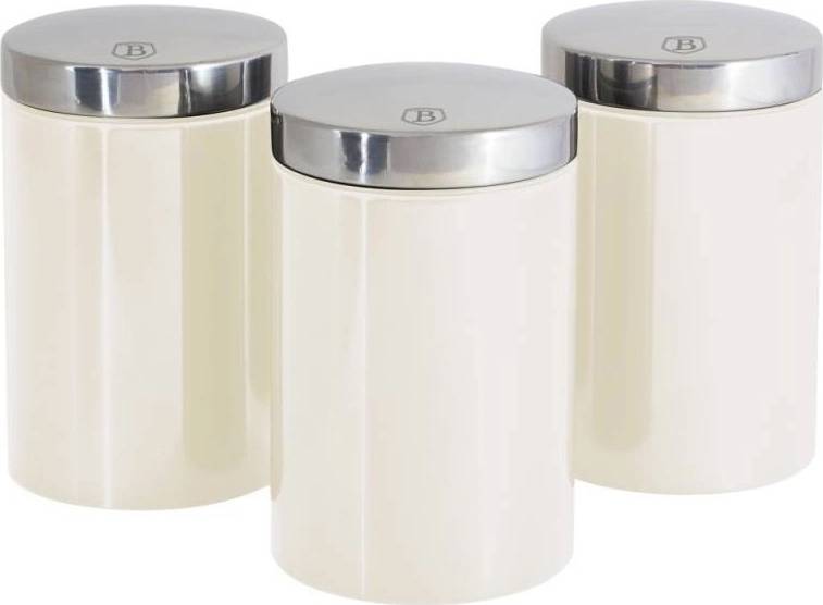 Berlingerhaus Dóza na potraviny sada 3 ks Cream Metallic Line 