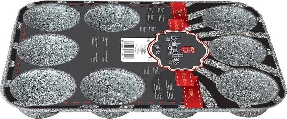 Berlingerhaus Forma na muffiny s mramorovým povrchem 12 ks Gray Stone Touch Line 