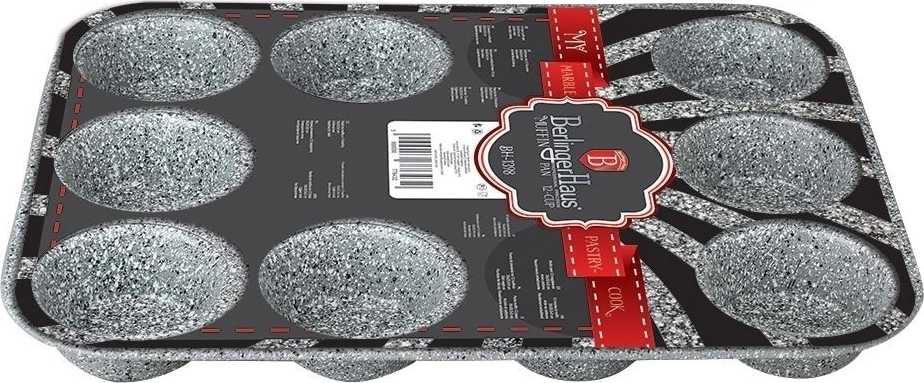 Berlingerhaus Forma na muffiny s mramorovým povrchem 12 ks Gray Stone Touch Line 