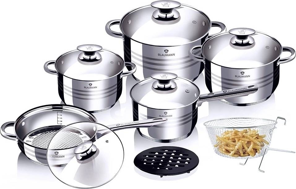 Blaumann Sada nádobí nerez 12 ks Gourmet Line nerez pánev 