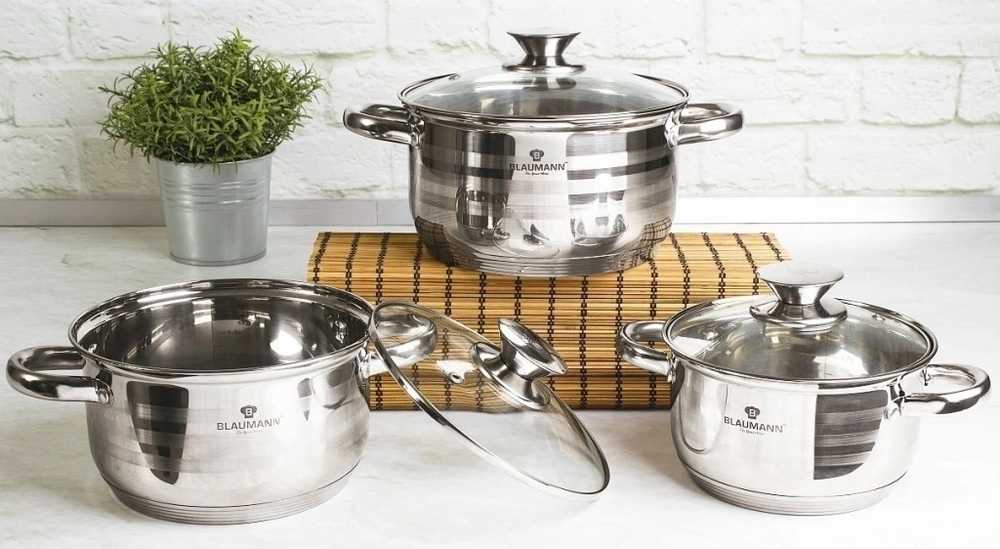Blaumann Sada nádobí nerez 12 ks Gourmet Line nerez pánev 