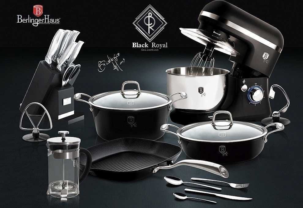 Berlingerhaus Kuchyňské náčiní ve stojanu sada 4 ks Royal Black Collection