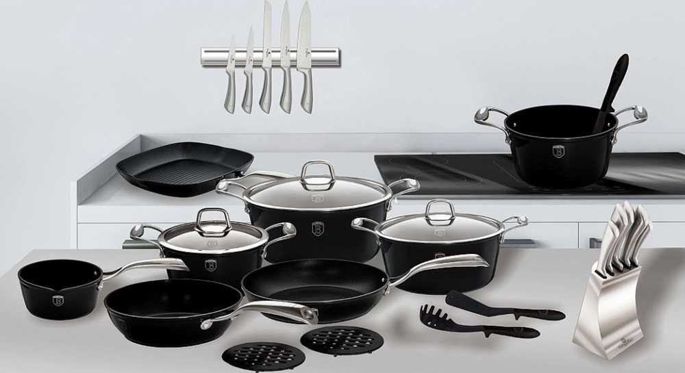 Berlingerhaus Kuchyňské náčiní ve stojanu sada 4 ks Royal Black Collection