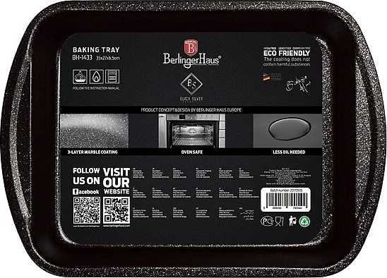 Berlingerhaus Pečící plech hluboký s nepřilnavým povrchem hluboký 35x27x6.5cm Black Rose Collection 