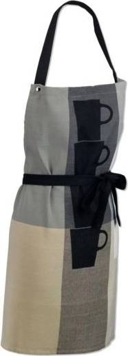 Kela Zástěra TABEA 100% bavlna, dekor hrnek, béžová / šedá 67x80cm 